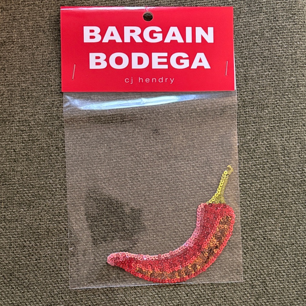 CJ Hendry Bargain Bodega -  Red Chili Pepper Sequin Patch